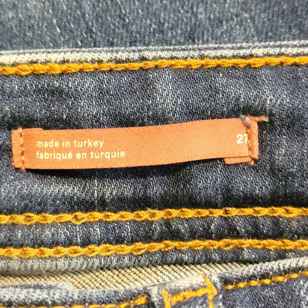 Pilcro Anthropologie Slim Boyfriend Jeans Mid Rise Straight Blue Denim Causal 27 - Picture 12 of 16